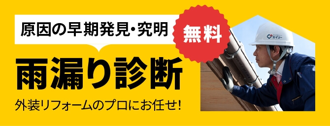 原因の早期発見・究明 雨漏り診断 無料 外装リフォームのプロにお任せ！